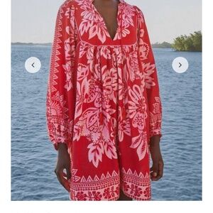FARM RIO Flora Tapestry Red Mini Dress size M
